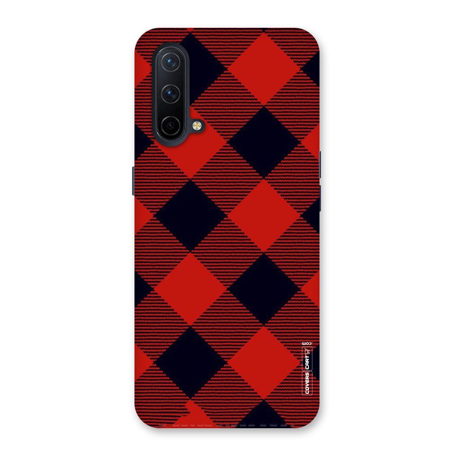 Red Diagonal Check Back Case for OnePlus Nord CE 5G