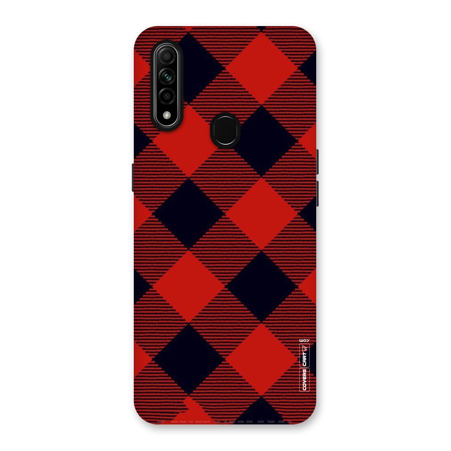 Red Diagonal Check Back Case for Oppo A31