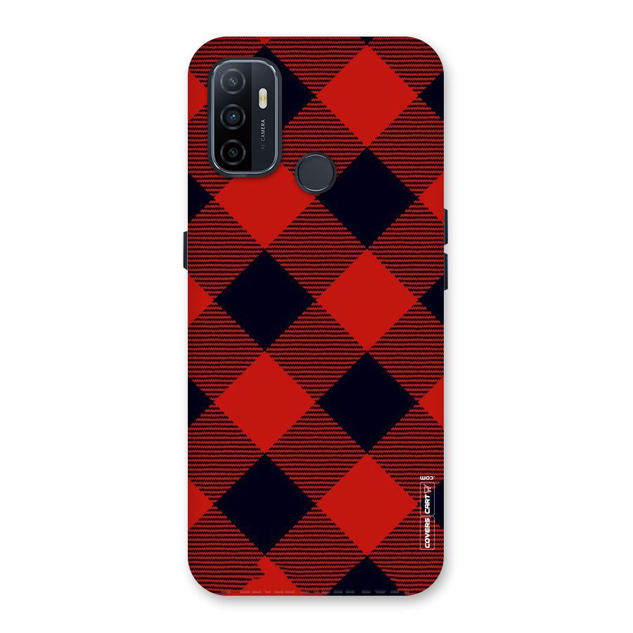 Red Diagonal Check Back Case for Oppo A32