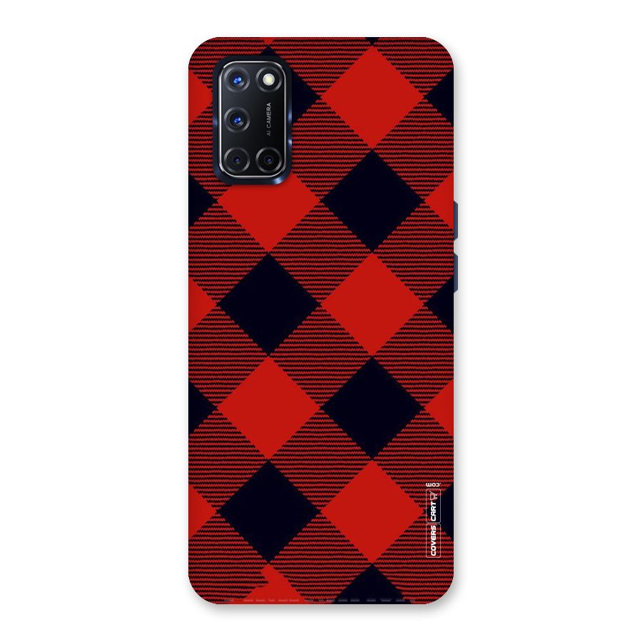 Red Diagonal Check Back Case for Oppo A52