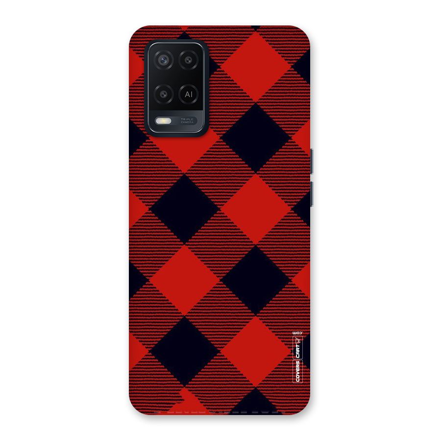 Red Diagonal Check Back Case for Oppo A54