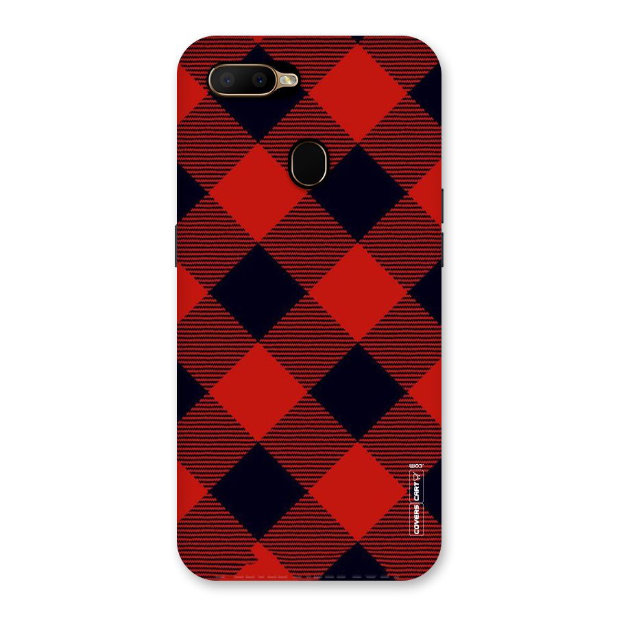 Red Diagonal Check Back Case for Oppo A5s