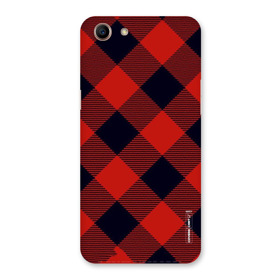 Red Diagonal Check Back Case for Oppo A83 (2018)