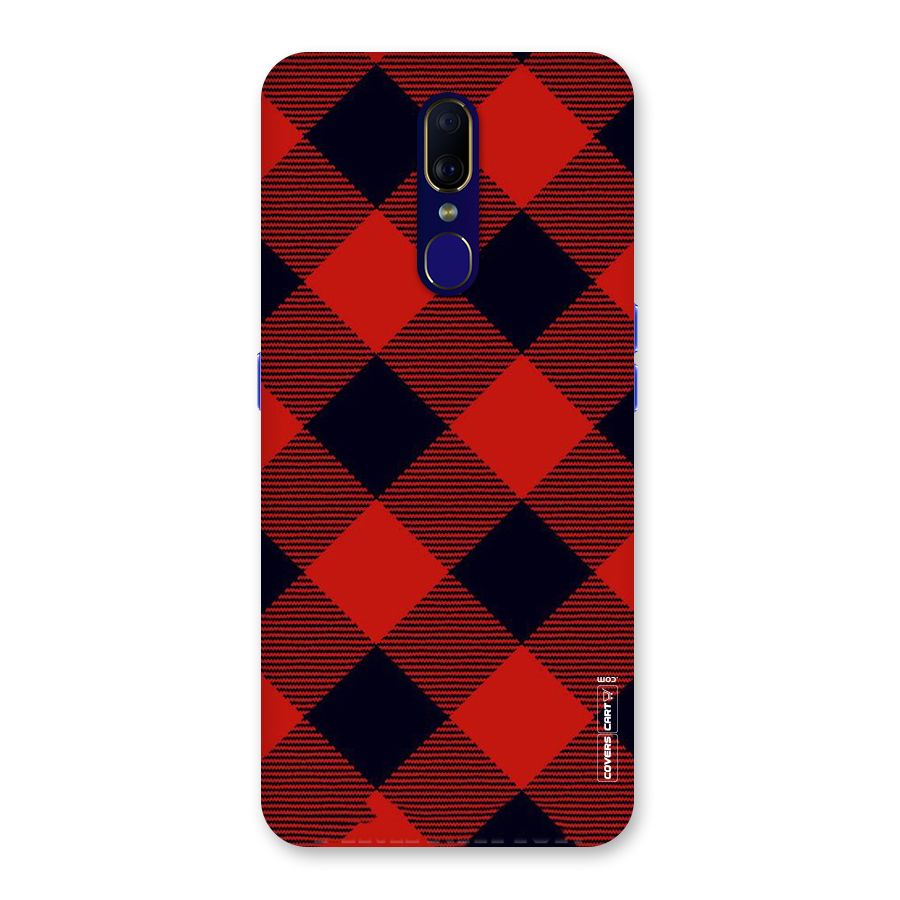 Red Diagonal Check Back Case for Oppo F11