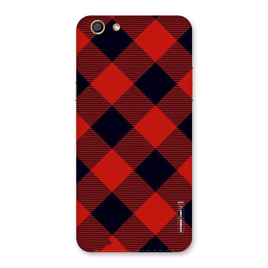Red Diagonal Check Back Case for Oppo F3
