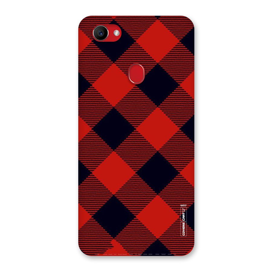 Red Diagonal Check Back Case for Oppo F7