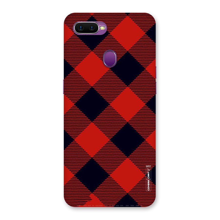 Red Diagonal Check Back Case for Oppo F9