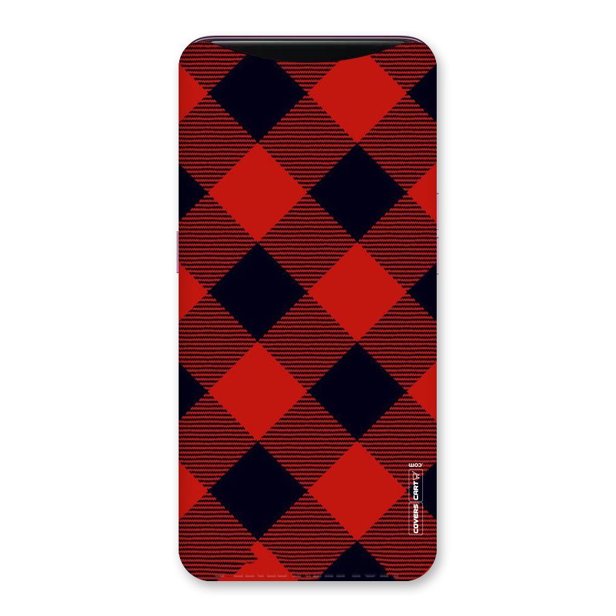 Red Diagonal Check Back Case for Oppo Find X