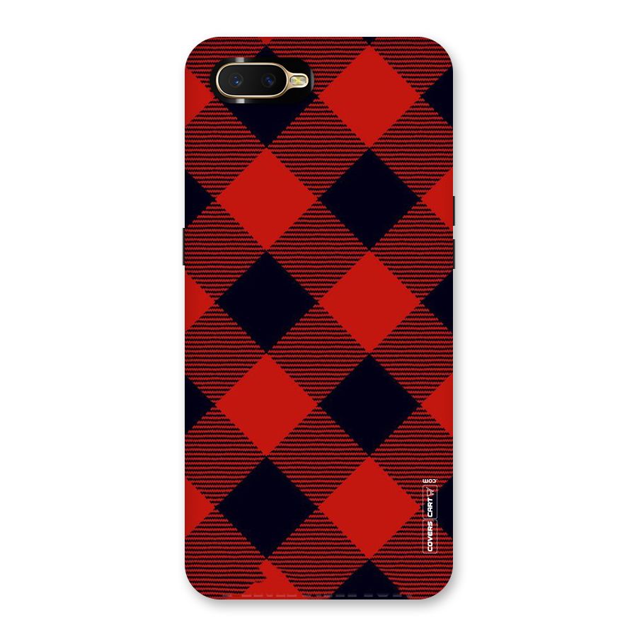 Red Diagonal Check Back Case for Oppo K1