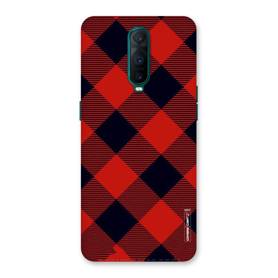 Red Diagonal Check Back Case for Oppo R17 Pro