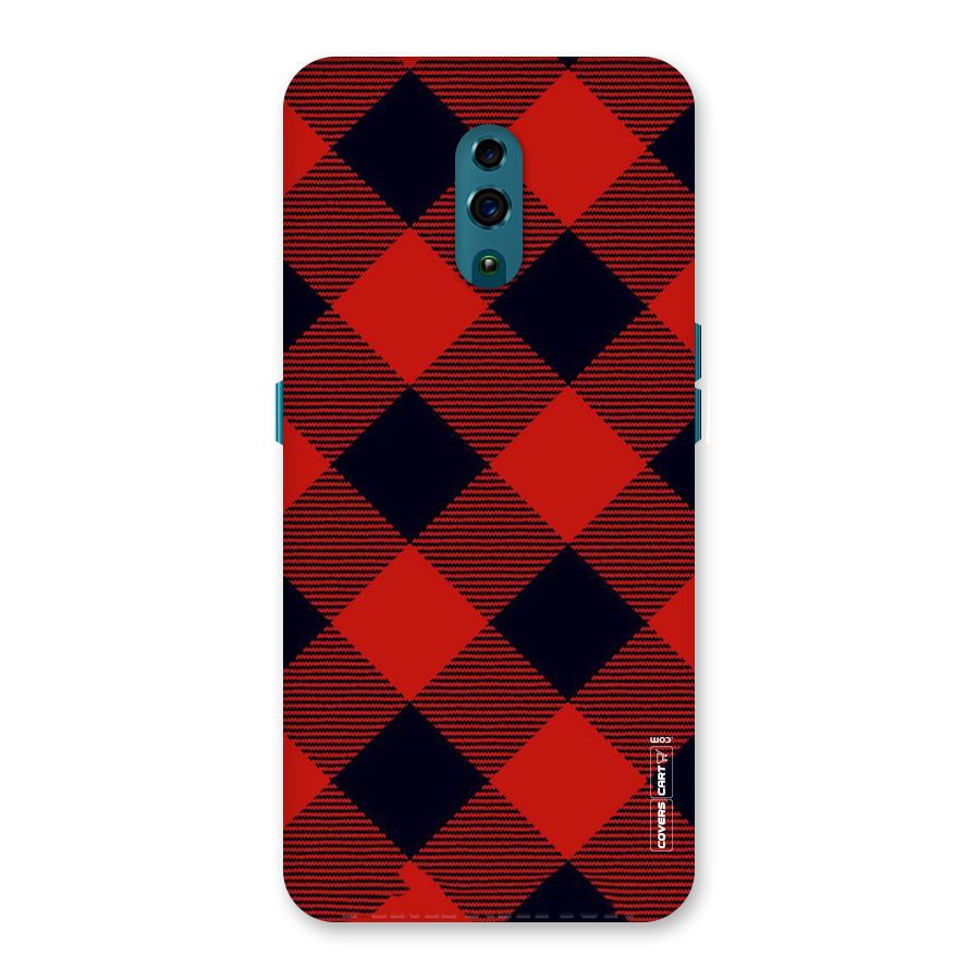 Red Diagonal Check Back Case for Oppo Reno