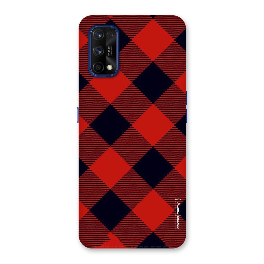Red Diagonal Check Back Case for Realme 7 Pro