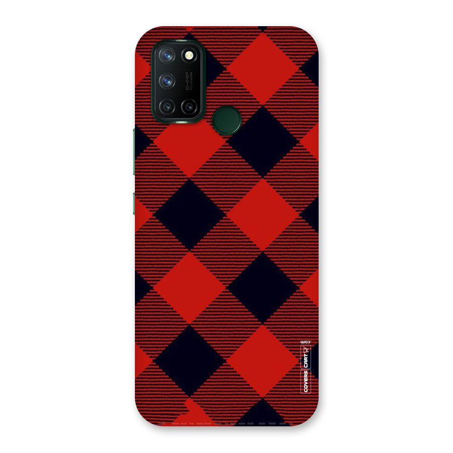 Red Diagonal Check Back Case for Realme 7i