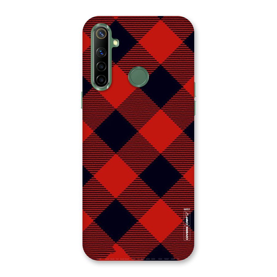 Red Diagonal Check Back Case for Realme Narzo 10