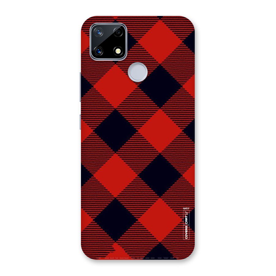 Red Diagonal Check Back Case for Realme Narzo 20