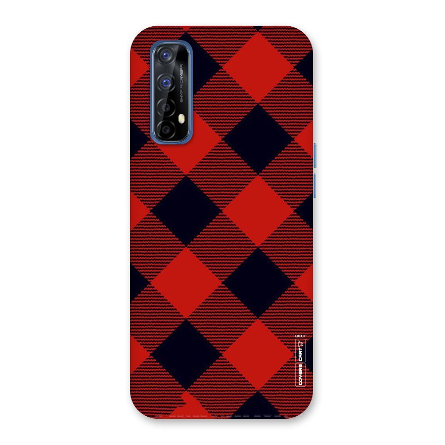 Red Diagonal Check Back Case for Realme Narzo 20 Pro