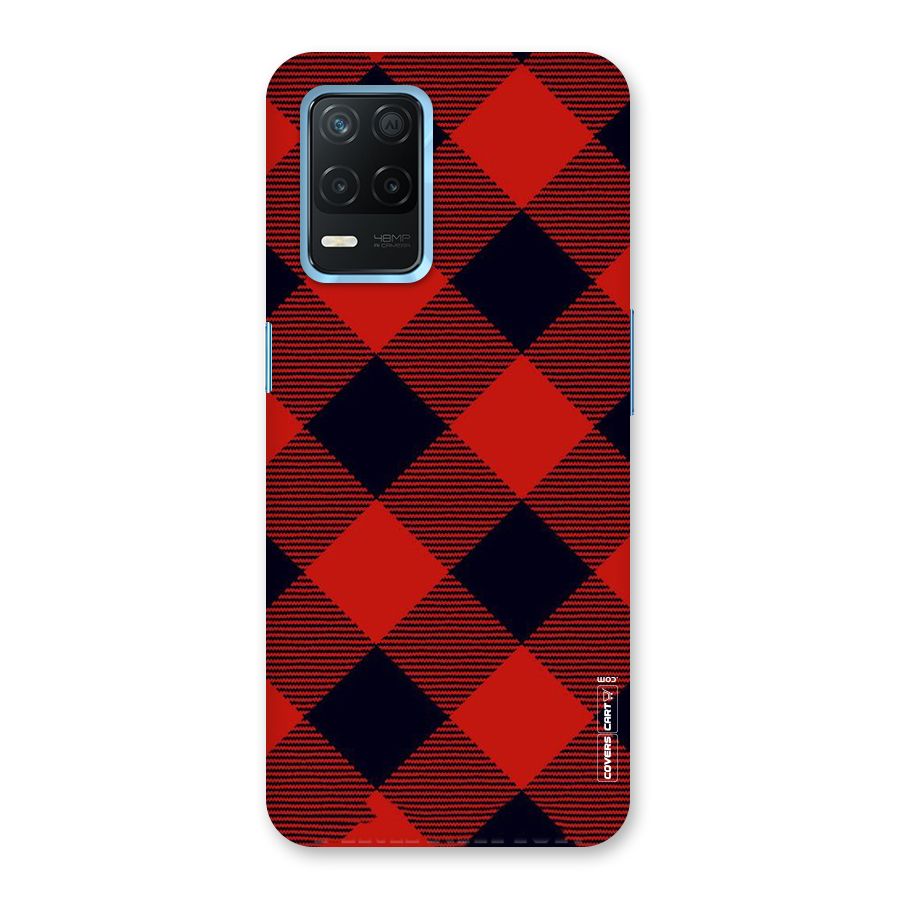 Red Diagonal Check Back Case for Realme Narzo 30 5G