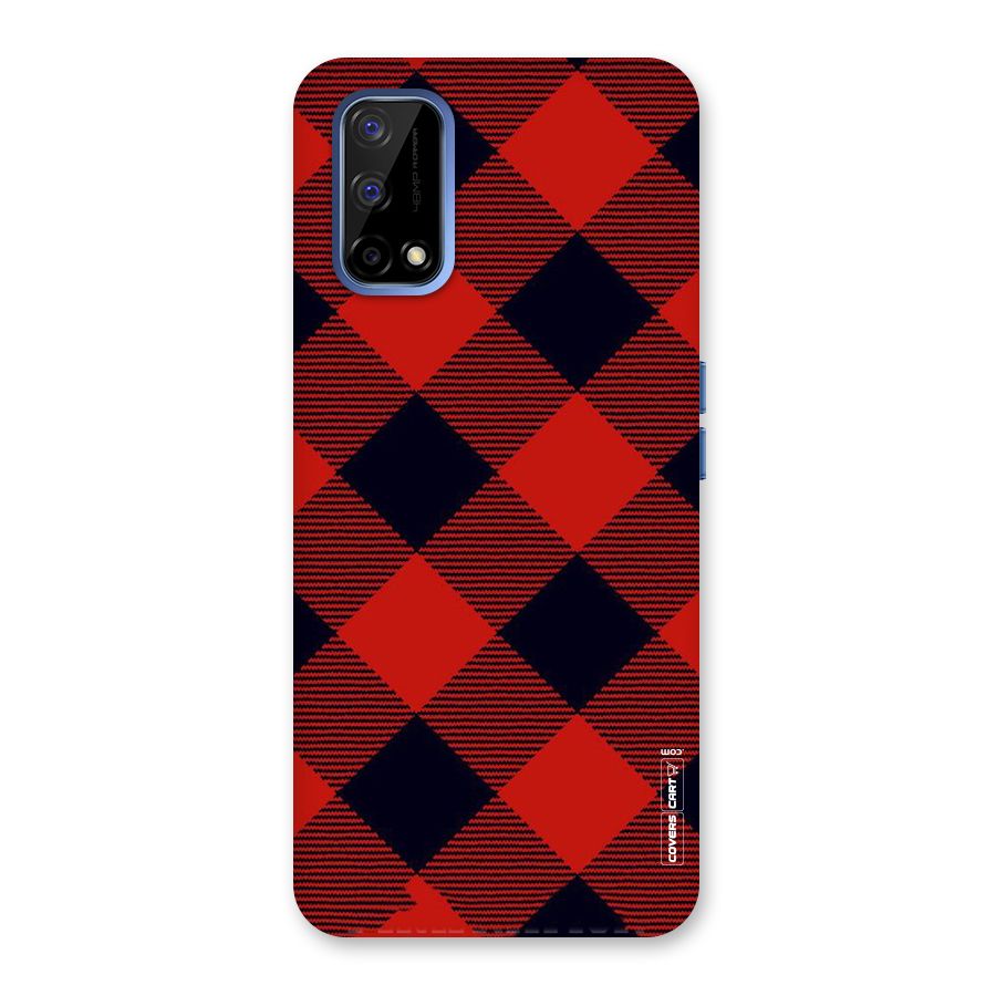 Red Diagonal Check Back Case for Realme Narzo 30 Pro