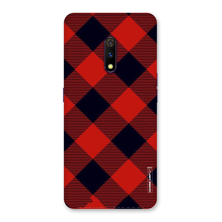 Red Diagonal Check Back Case for Realme X