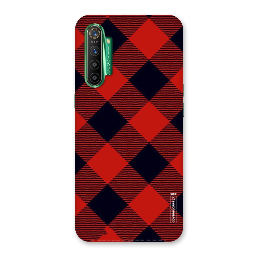 Red Diagonal Check Back Case for Realme X2