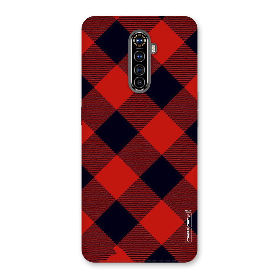 Red Diagonal Check Back Case for Realme X2 Pro