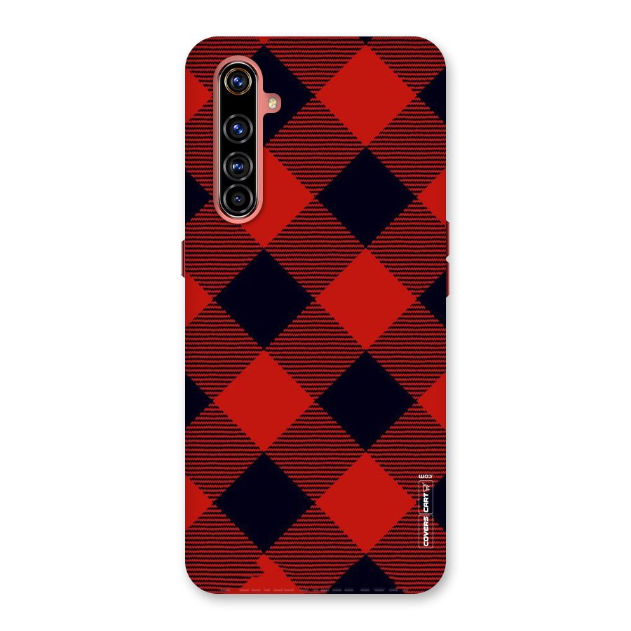 Red Diagonal Check Back Case for Realme X50 Pro