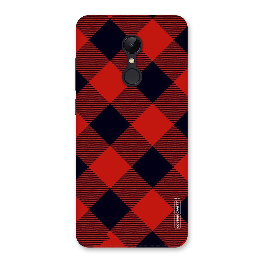 Red Diagonal Check Back Case for Redmi 5
