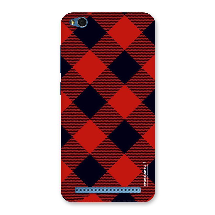 Red Diagonal Check Back Case for Redmi 5A
