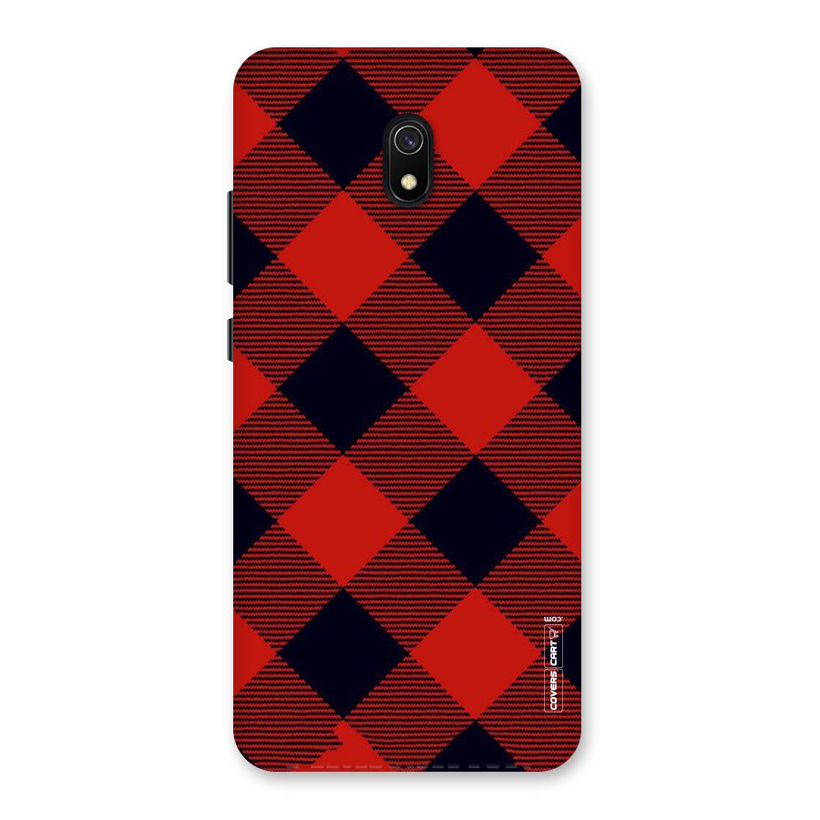 Red Diagonal Check Back Case for Redmi 8A