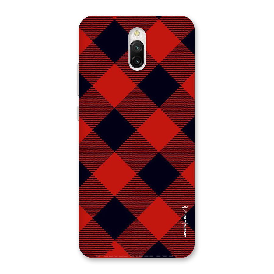 Red Diagonal Check Back Case for Redmi 8A Dual