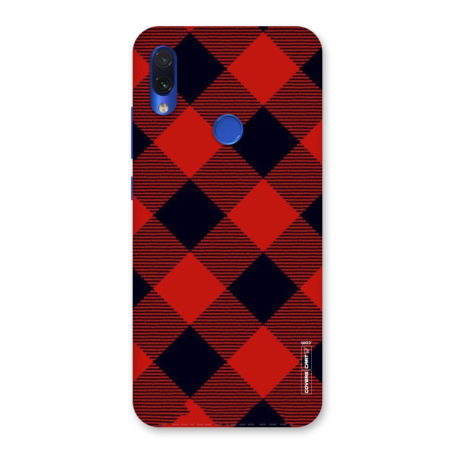 Red Diagonal Check Back Case for Redmi Note 7