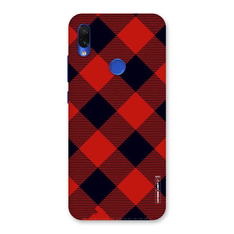 Red Diagonal Check Back Case for Redmi Note 7S