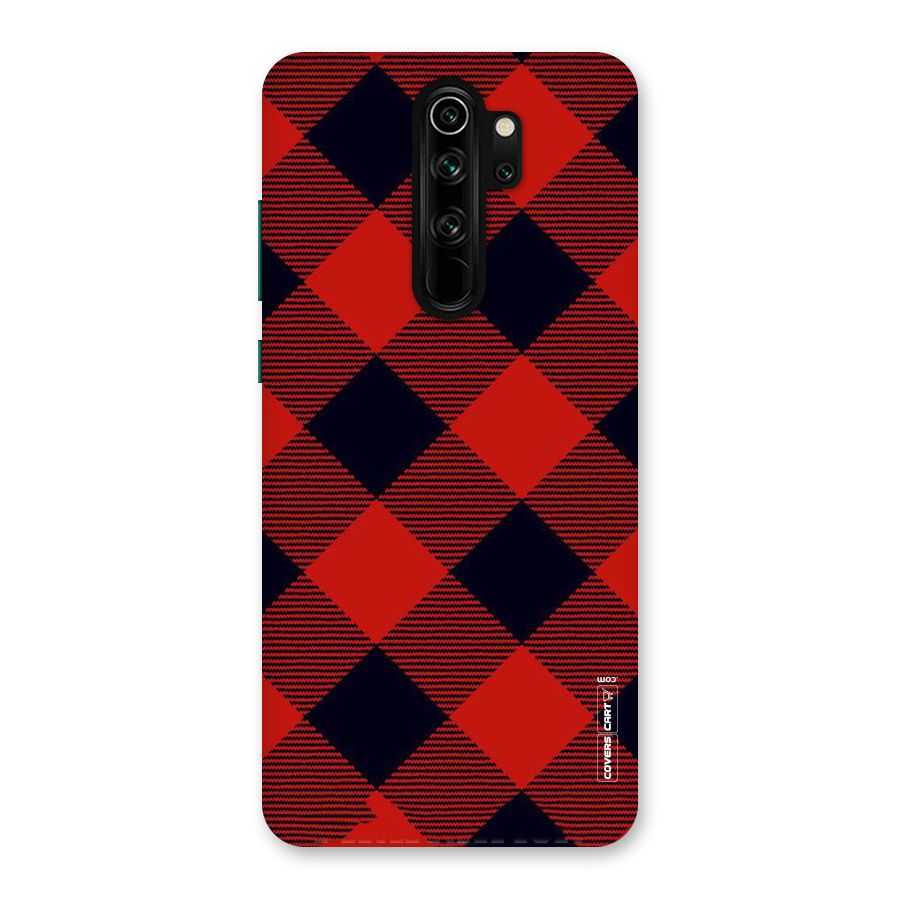 Red Diagonal Check Back Case for Redmi Note 8 Pro