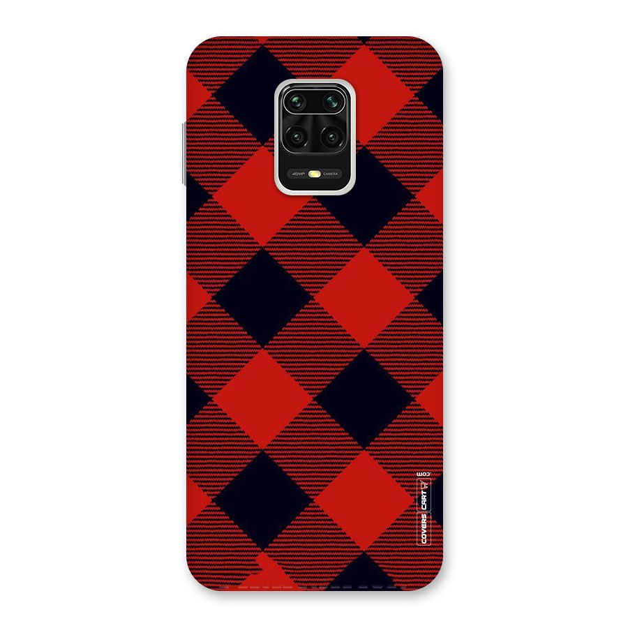 Red Diagonal Check Back Case for Redmi Note 9 Pro Max