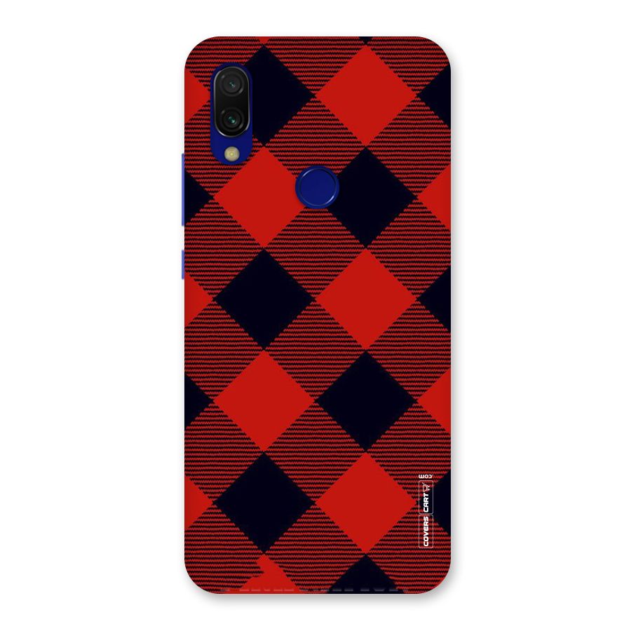 Red Diagonal Check Back Case for Redmi Y3