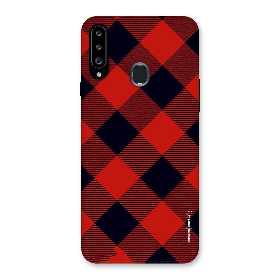 Red Diagonal Check Back Case for Samsung Galaxy A20s