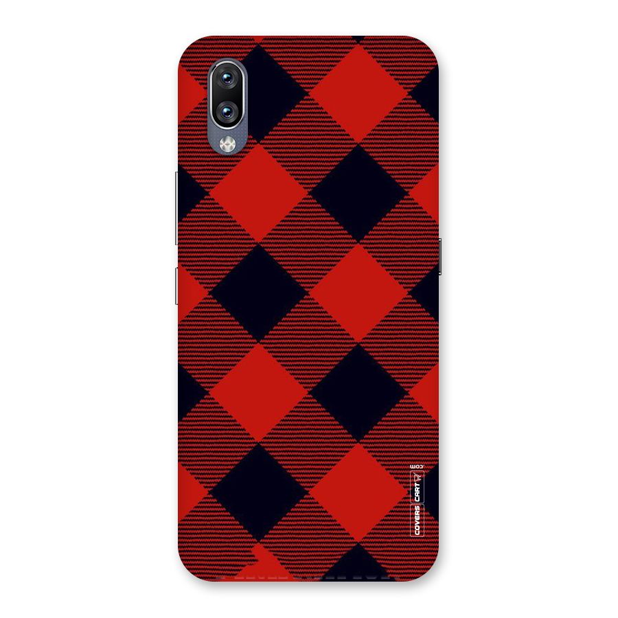 Red Diagonal Check Back Case for Vivo NEX