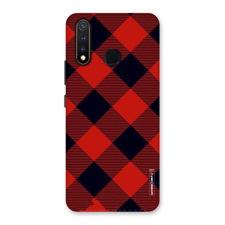 Red Diagonal Check Back Case for Vivo U20