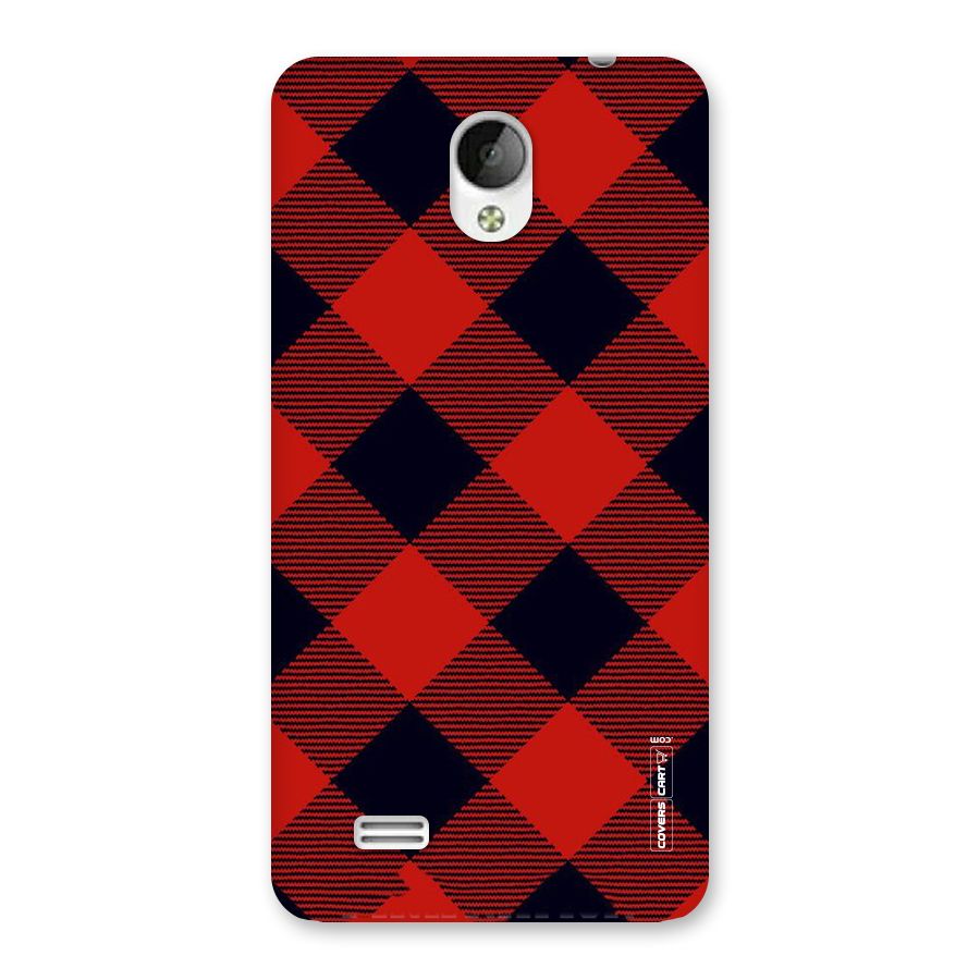 Red Diagonal Check Back Case for Vivo Y21