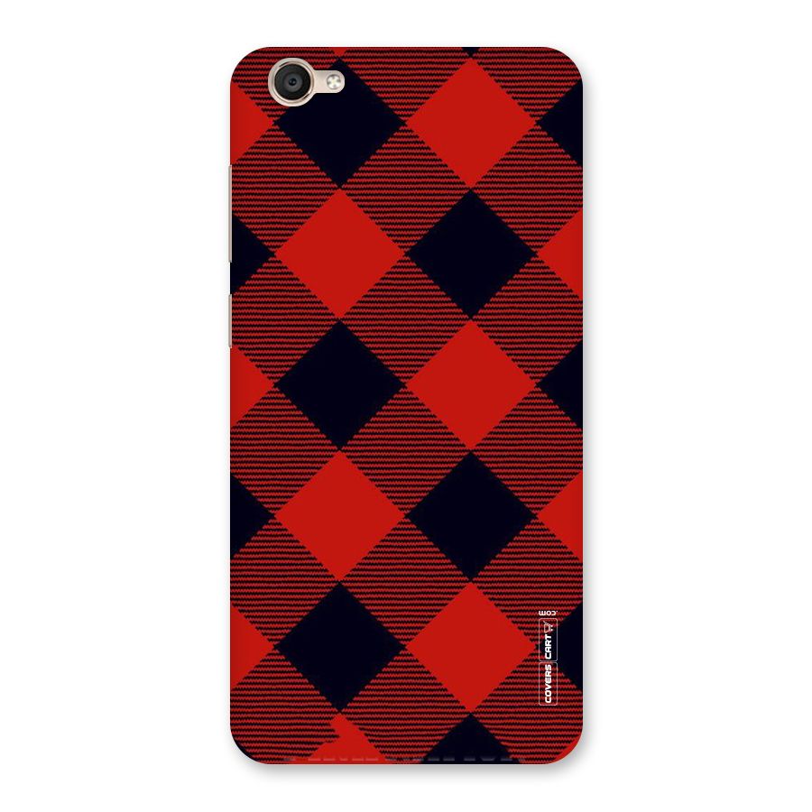 Red Diagonal Check Back Case for Vivo Y55s