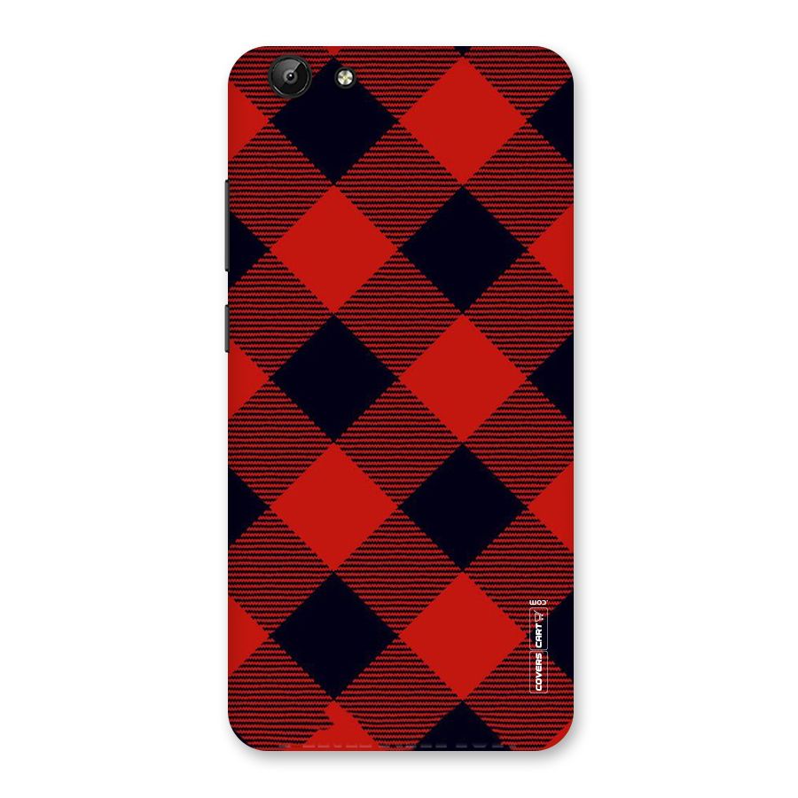 Red Diagonal Check Back Case for Vivo Y69