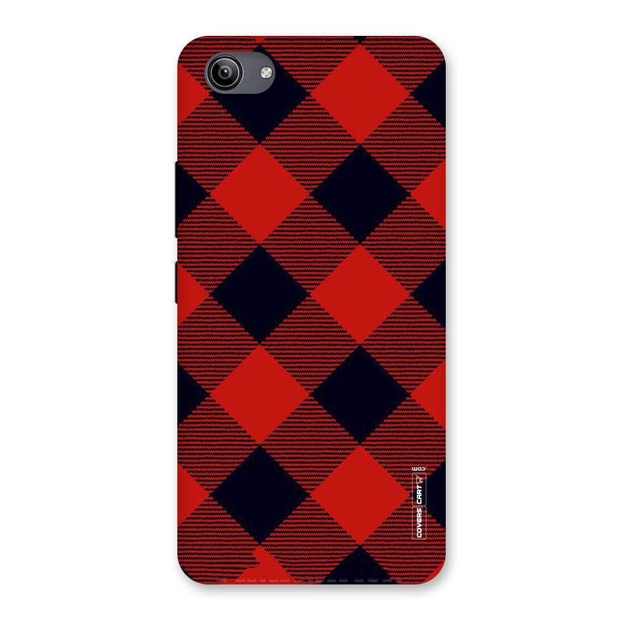Red Diagonal Check Back Case for Vivo Y81i