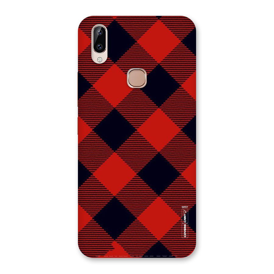 Red Diagonal Check Back Case for Vivo Y83 Pro