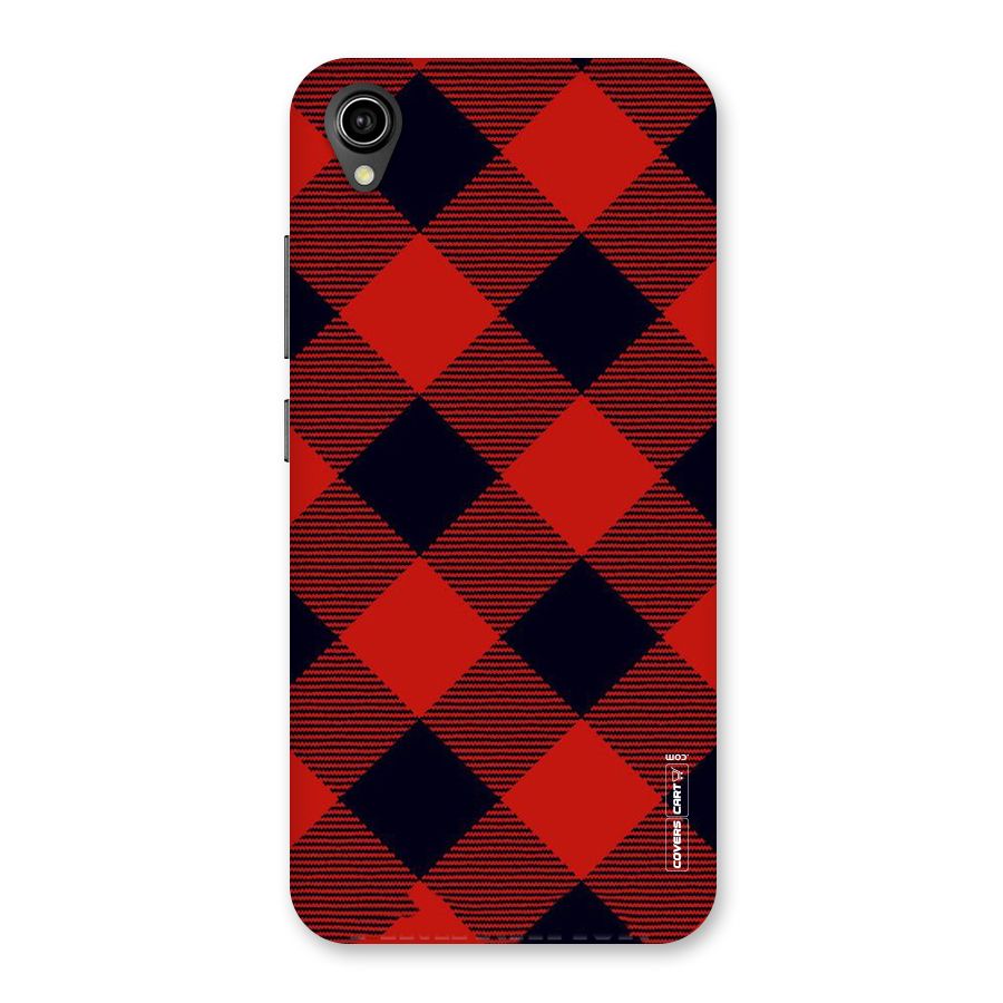 Red Diagonal Check Back Case for Vivo Y90