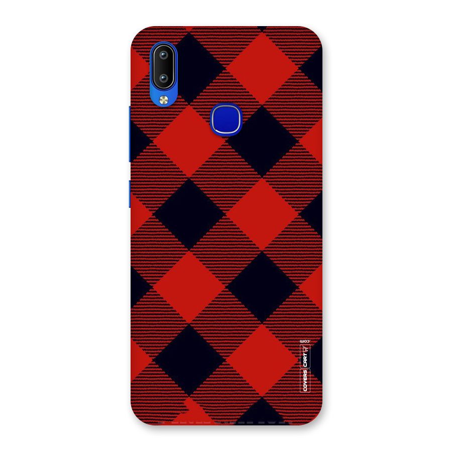 Red Diagonal Check Back Case for Vivo Y91