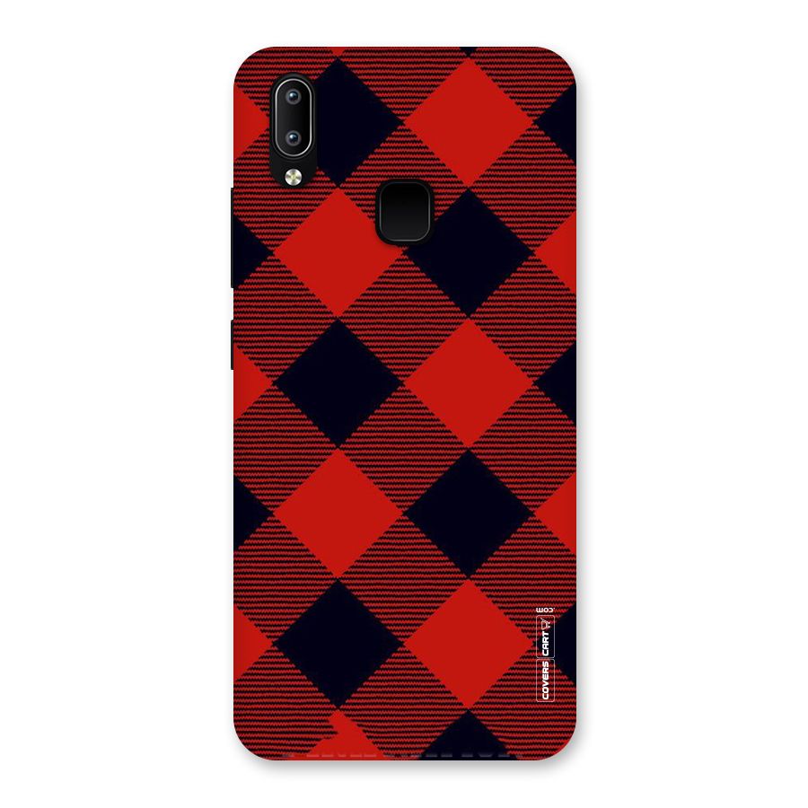 Red Diagonal Check Back Case for Vivo Y93
