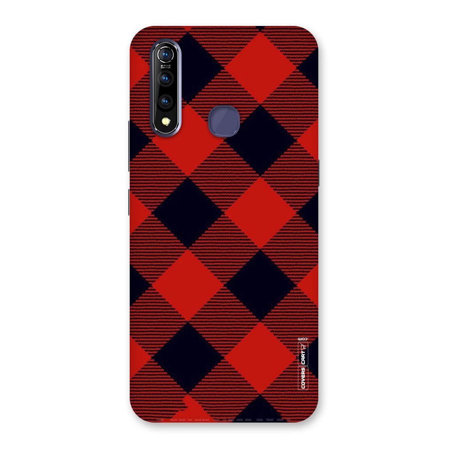 Red Diagonal Check Back Case for Vivo Z1 Pro
