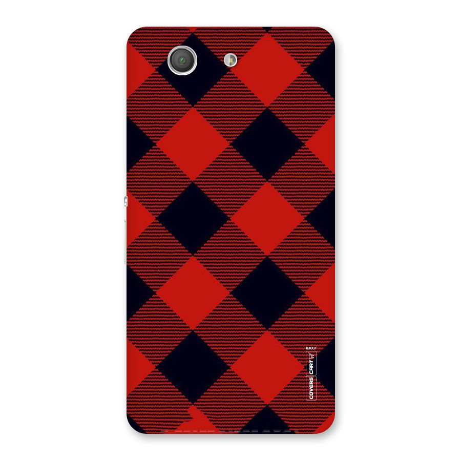 Red Diagonal Check Back Case for Xperia Z3 Compact