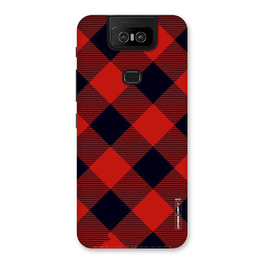 Red Diagonal Check Back Case for Zenfone 6z