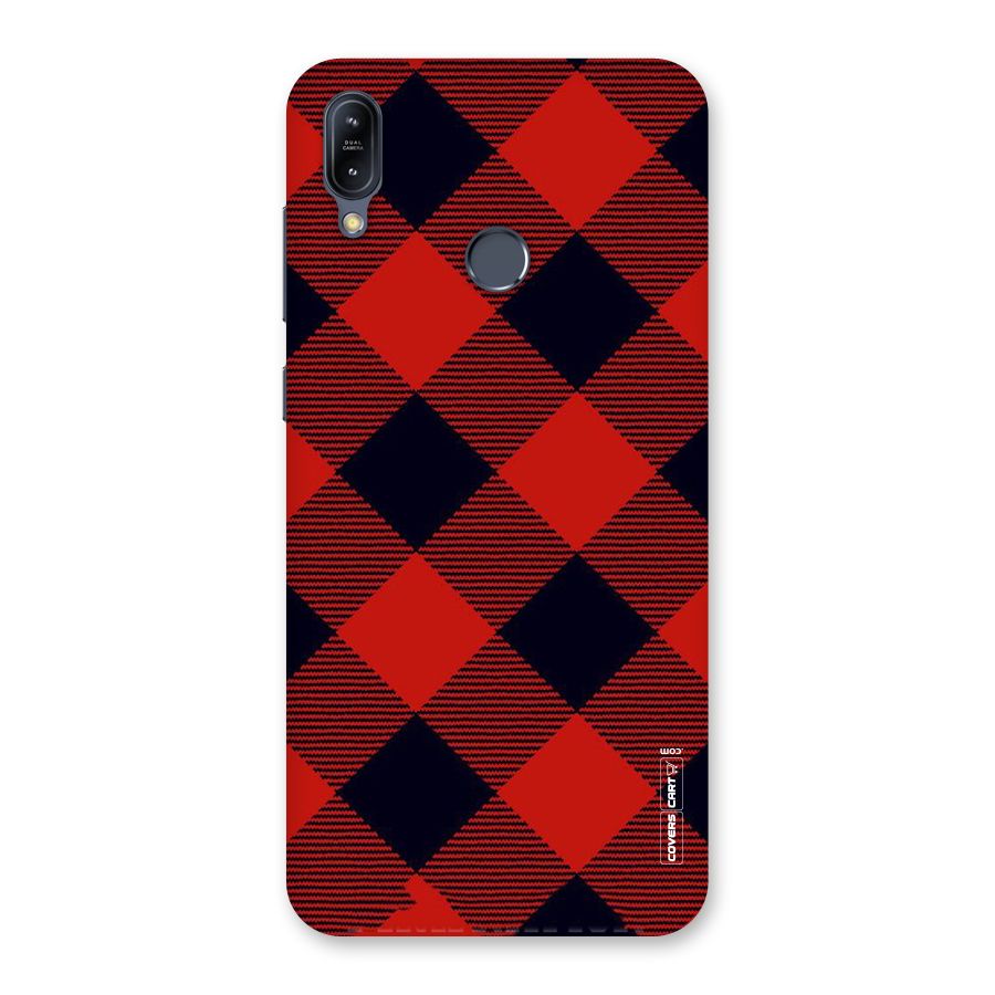 Red Diagonal Check Back Case for Zenfone Max M2
